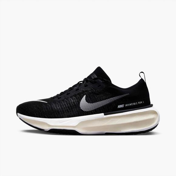 NEW NIKE men's zoomx invincible run flyknit 3 shoe in black/dark grey/white